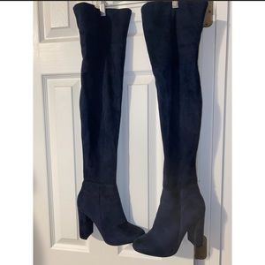 Dark Blue Thigh High Boots